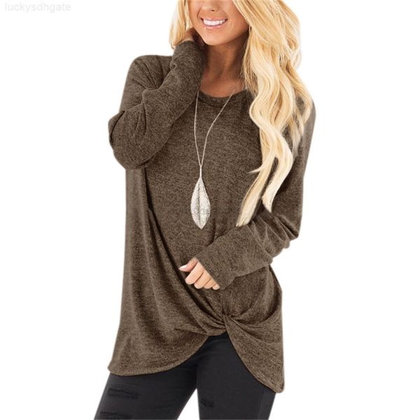 factoryhl61casual solid t shirts colors 12 women's knot tunics blouses side twist irregular loose o neck long sleeve ship, White
factoryhl61casual solid t shirts colors 12 women's knot tunics blouses side twist irregular loose o neck long sleeve ship, White