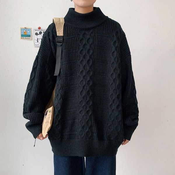 men's sweaters 2021 autumn and winter youth solid color high neck loose knit sweater fashion casual pullover black/grey/white, White;black
men's sweaters 2021 autumn and winter youth solid color high neck loose knit sweater fashion casual pullover black/grey/white, White;black