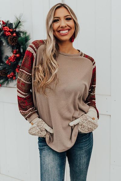 2020 women's sweater new loose printed pullover christmas knitting long sleeve selling, White;black
2020 women's sweater new loose printed pullover christmas knitting long sleeve selling, White;black