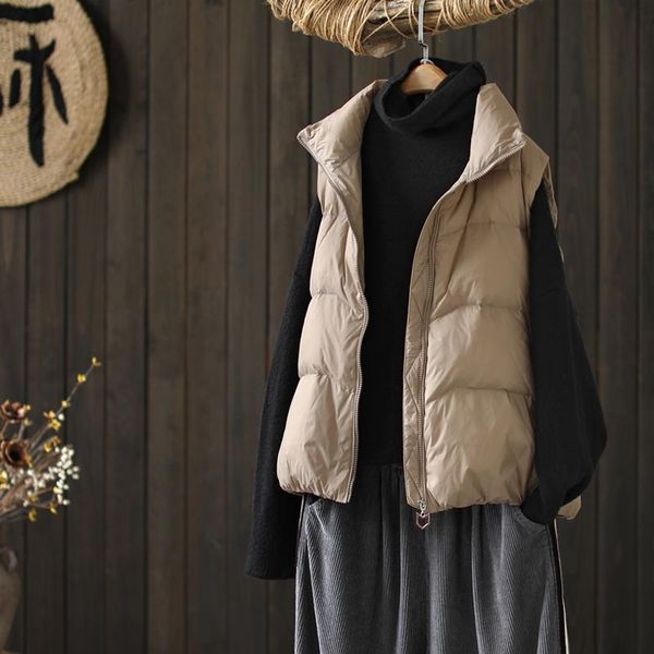 women's vests fashion white duck down coat women sleeveless jacket woman warm waistcoat korean chaleco mujer 2021 wpy2214, Black;white
women's vests fashion white duck down coat women sleeveless jacket woman warm waistcoat korean chaleco mujer 2021 wpy2214, Black;white