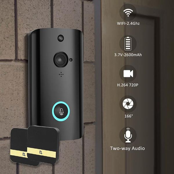 doorbells wifi smart video doorbell camera wireless door bell 720p hd home security pir motion detection