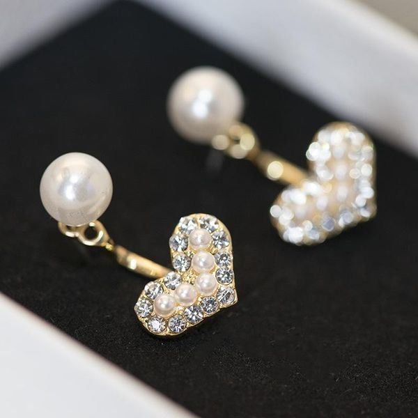 stud s925 needle korean simple rhinestone love pearl earrings female fashion upside down, Golden;silver
stud s925 needle korean simple rhinestone love pearl earrings female fashion upside down, Golden;silver