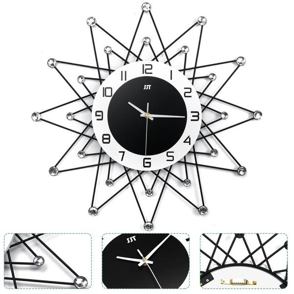 50cm 3d diamond silver crystal wall clock beaded jeweled round sunburst metal wall clock cool home living room decoration
50cm 3d diamond silver crystal wall clock beaded jeweled round sunburst metal wall clock cool home living room decoration