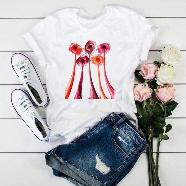 vogue t shirt women lipstick nail polish tshirt summer tee shirt femme korean clothes female t-shirt streetwear, White
vogue t shirt women lipstick nail polish tshirt summer tee shirt femme korean clothes female t-shirt streetwear, White