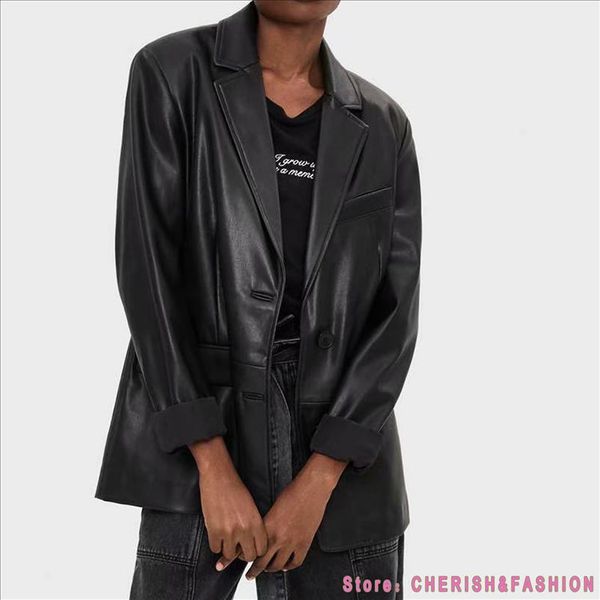 loose pu faux leather blazers women leather jacket coat 2020 new womens jackets outerwear ladies coats female suit, Black
loose pu faux leather blazers women leather jacket coat 2020 new womens jackets outerwear ladies coats female suit, Black