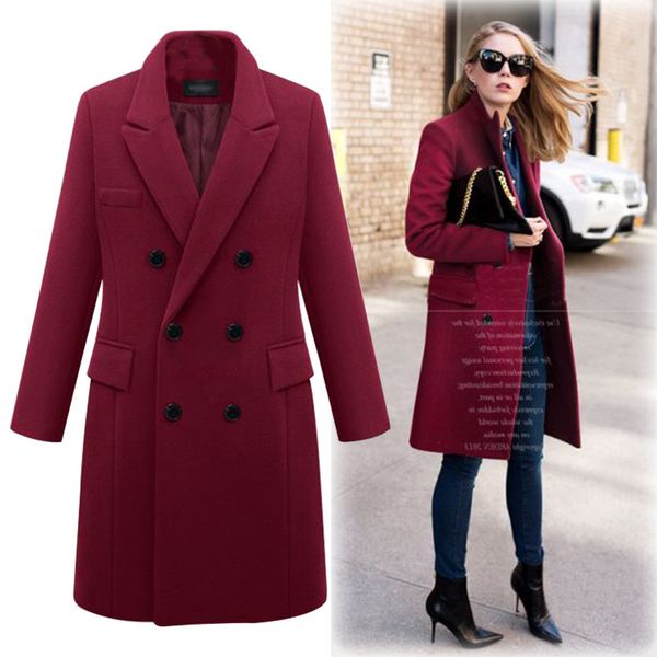 fashion winter women long woman wool coats 2021 elegant double breasted coat female 4 colors khaki women's jacket, Black
fashion winter women long woman wool coats 2021 elegant double breasted coat female 4 colors khaki women's jacket, Black