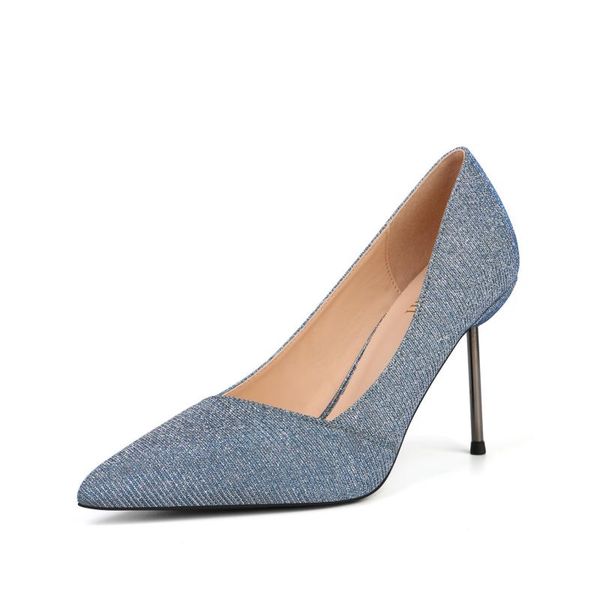 9cm pumps 2020 spring new women's shoes stiletto shallow pointed high heels women's shoes, Black