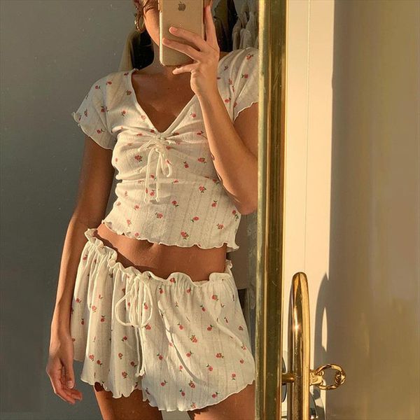 2020 women casual print pants sets short sleeve floral ruffles bandage crop shorts 2 pieces set summer women fashion, Gray
2020 women casual print pants sets short sleeve floral ruffles bandage crop shorts 2 pieces set summer women fashion, Gray