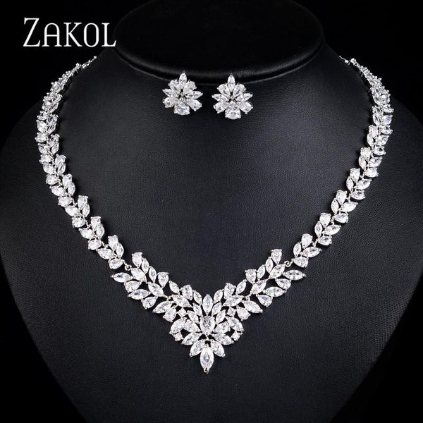 zakol luxury jewelry set flower shape cubic zircon necklace earrings classic wedding jewelry sets fssp035, Silver
zakol luxury jewelry set flower shape cubic zircon necklace earrings classic wedding jewelry sets fssp035, Silver