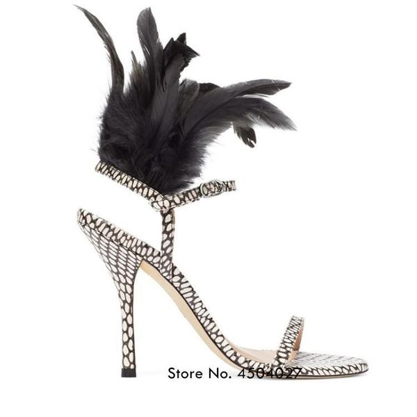 summer new woman sandals thin high heels buckle strap feather sandals peep foe fur party female shoes, Black
summer new woman sandals thin high heels buckle strap feather sandals peep foe fur party female shoes, Black