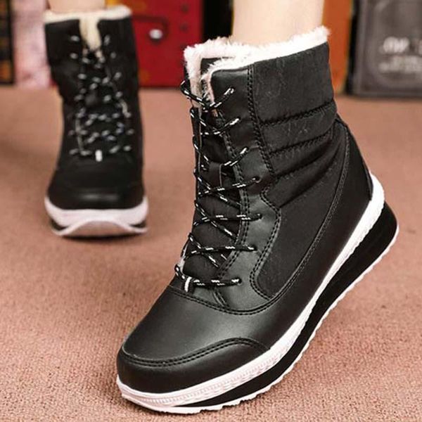 women boots plush furry winter snow boots keep warm lace up for women shoes thick bottom casual footwear female shoe botas mujer, Black
women boots plush furry winter snow boots keep warm lace up for women shoes thick bottom casual footwear female shoe botas mujer, Black