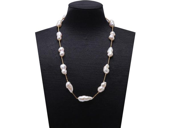 hand knotted 50cm natural white gourd shape alien pearl necklace fashion jewelry, Silver
hand knotted 50cm natural white gourd shape alien pearl necklace fashion jewelry, Silver