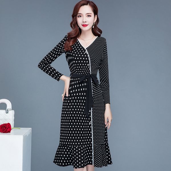 roman cotton polka dress fishtail skirt dot dress women's fall 2020 new style slim temperament age reducing medium long sleeve fishtail, Black;gray
roman cotton polka dress fishtail skirt dot dress women's fall 2020 new style slim temperament age reducing medium long sleeve fishtail, Black;gray
