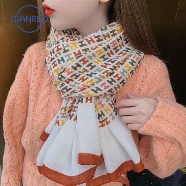 dianruo spring autumn silk scarf fashion shawl cotton scarf women's winter korean long for women q355, Blue;gray
dianruo spring autumn silk scarf fashion shawl cotton scarf women's winter korean long for women q355, Blue;gray