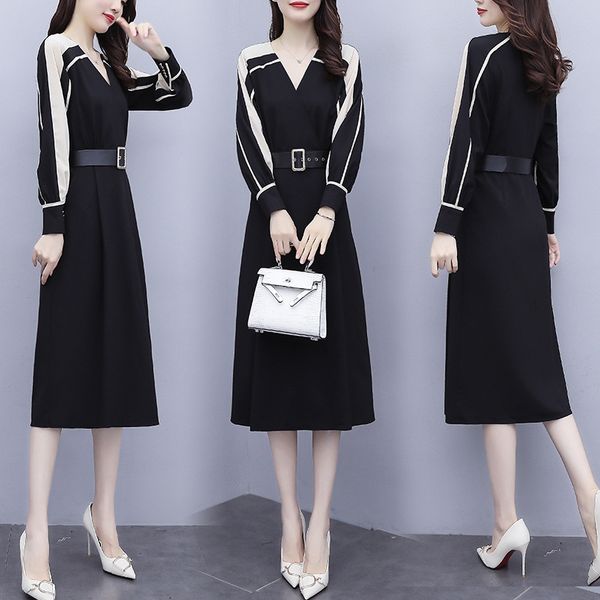 cool long skirt long skirt wind contrast color stitching striped belt waist waistband mid length dress women's new fall 2020 svzqu, Black;gray
cool long skirt long skirt wind contrast color stitching striped belt waist waistband mid length dress women's new fall 2020 svzqu, Black;gray