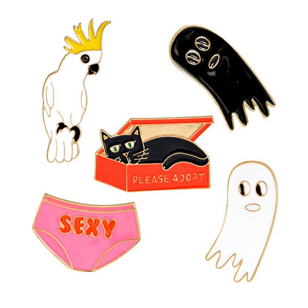 cat box underwear bird cute ghost cartoon enamel hard metal pins brooches badge men women, Gray
cat box underwear bird cute ghost cartoon enamel hard metal pins brooches badge men women, Gray