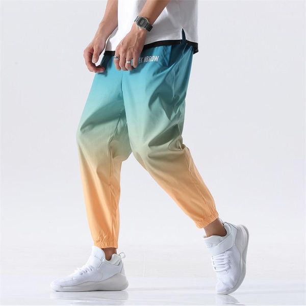 2020 new men's pants fashion casual gradient casual pants men's elastic waist large size harem trousers1, Black
