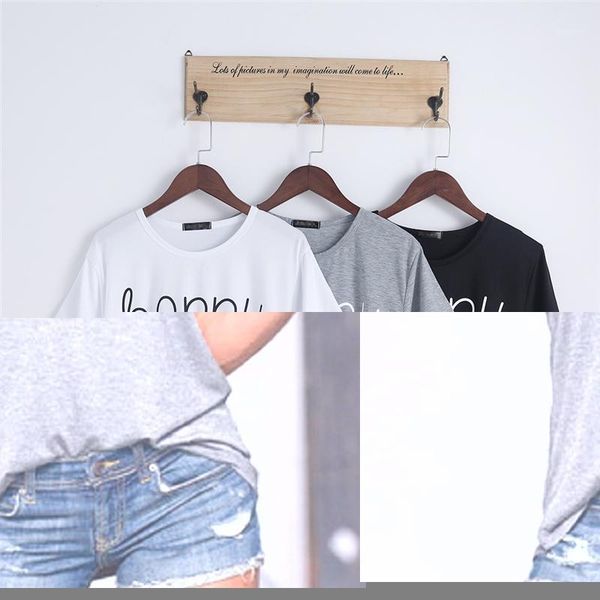 2017 fashion t-shirt women summer happy letter print t shirt women casual brand tee shirt femme lady clothing1, White
2017 fashion t-shirt women summer happy letter print t shirt women casual brand tee shirt femme lady clothing1, White