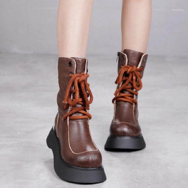 boots winter retro casual wedges short plush platform sewing genuine leather women half mid-calf equestrian 12201, Black
boots winter retro casual wedges short plush platform sewing genuine leather women half mid-calf equestrian 12201, Black