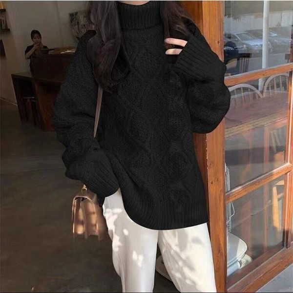 warm 2021 new winter thickened torsion turtleneck ladies'turtleneck student loose sweater jacket ch49, White;black
warm 2021 new winter thickened torsion turtleneck ladies'turtleneck student loose sweater jacket ch49, White;black