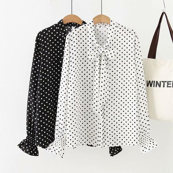 plus size flare sleeve bow collar polka dot chiffon blouses women 2020 casual white & black shirt spring & autumn ladies 1
plus size flare sleeve bow collar polka dot chiffon blouses women 2020 casual white & black shirt spring & autumn ladies 1