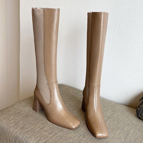autumn winter boots for women's leather knee high boots women black apricot slim warm shoes woman elastic botas mujer size 34-43 1026
autumn winter boots for women's leather knee high boots women black apricot slim warm shoes woman elastic botas mujer size 34-43 1026