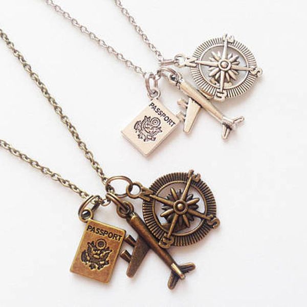 travel traveler holiday necklace flight attendant air plane passport compass charm necklace wanderlust pendant, Silver
travel traveler holiday necklace flight attendant air plane passport compass charm necklace wanderlust pendant, Silver