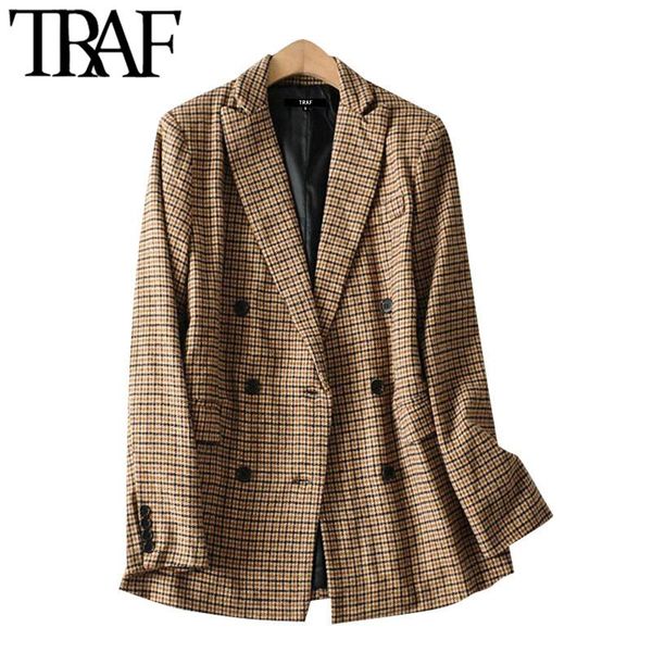 traf women fashion double breasted houndstooth blazers coat vintage long sleeve office wear female outerwear chic, White;black
traf women fashion double breasted houndstooth blazers coat vintage long sleeve office wear female outerwear chic, White;black