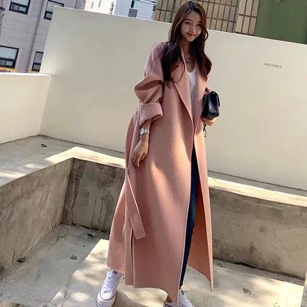 hepburn double face cashmere coat women's middle long side slit pink fall / winter 2020 new woolen coat, Black
hepburn double face cashmere coat women's middle long side slit pink fall / winter 2020 new woolen coat, Black