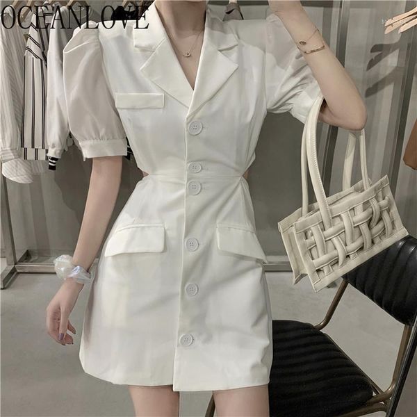 oceanlove office lady solid summer dress notched work women dresses 2020 korean style buttons vestidos robes puff sleeve 171131, Black;gray
oceanlove office lady solid summer dress notched work women dresses 2020 korean style buttons vestidos robes puff sleeve 171131, Black;gray