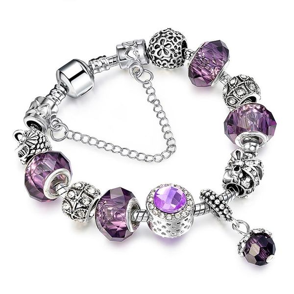 beaded, strands purple crystal princess heart charm silver plated bracelet & bangles with safety chain beads 18-20cm for women jewelry, Black
beaded, strands purple crystal princess heart charm silver plated bracelet & bangles with safety chain beads 18-20cm for women jewelry, Black