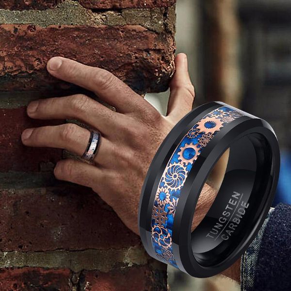 wedding rings gents tungsten band 8mm carbide inlay gear rose gold over blue carbon fiber men ring, Slivery;golden
wedding rings gents tungsten band 8mm carbide inlay gear rose gold over blue carbon fiber men ring, Slivery;golden