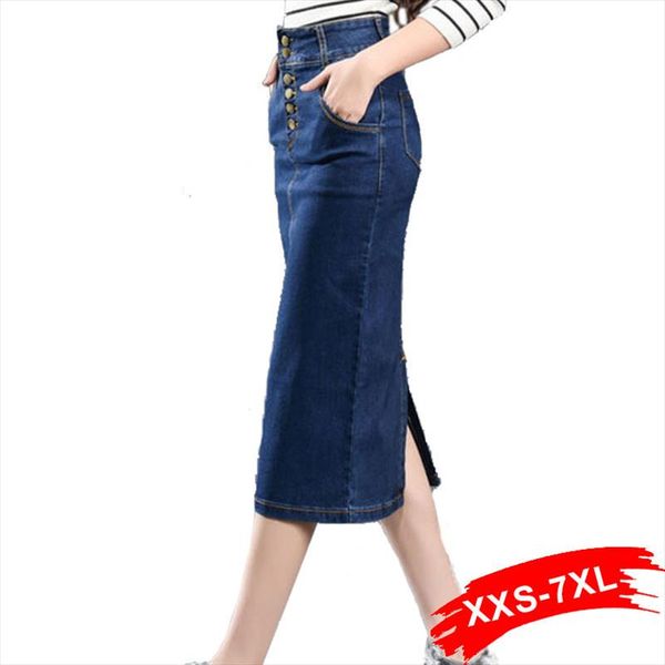 4xl 7xl xs plus size denim skirt women casual push up high waist pencil jeans skirts split back slim hip long stretch, Black
4xl 7xl xs plus size denim skirt women casual push up high waist pencil jeans skirts split back slim hip long stretch, Black