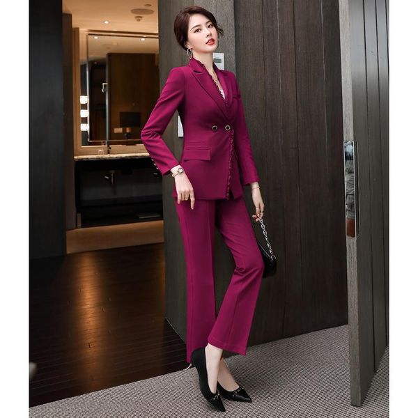 women's two piece pants elegant autumn red green pant suits for women 2 set formal single-breasted blazer trousers office lady plus siz, White
women's two piece pants elegant autumn red green pant suits for women 2 set formal single-breasted blazer trousers office lady plus siz, White