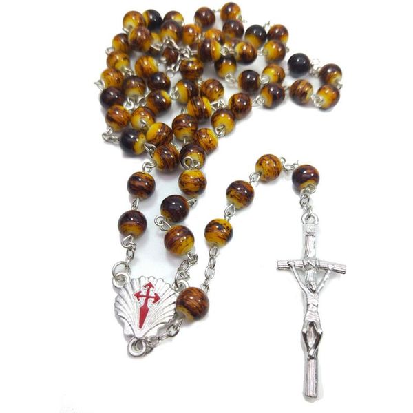 fashion retro style catholic rosary necklace san diego ocean bead rosary the shell cross is bitter like a christian article, Silver
fashion retro style catholic rosary necklace san diego ocean bead rosary the shell cross is bitter like a christian article, Silver