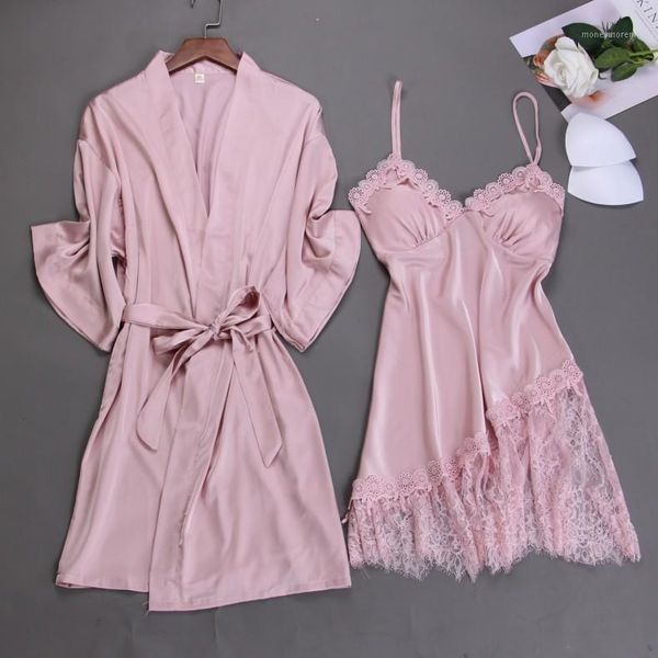 summer new 2pcs nighty&robe suit women lace patchwork sleepwear nightdress casual satin pink wedding robe kimono gown1, Black;red
summer new 2pcs nighty&robe suit women lace patchwork sleepwear nightdress casual satin pink wedding robe kimono gown1, Black;red