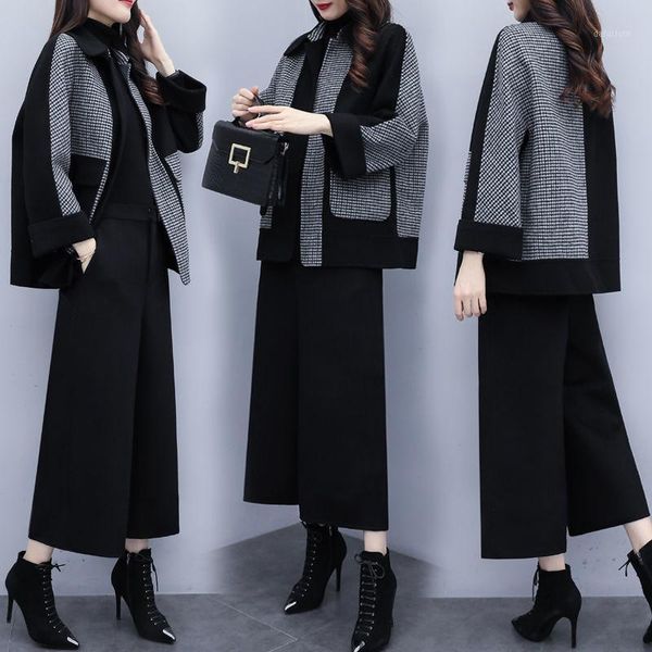 women's new autumn and winter woolen two-piece suit large size plaid wide-leg pants fashion clothes1, White
women's new autumn and winter woolen two-piece suit large size plaid wide-leg pants fashion clothes1, White