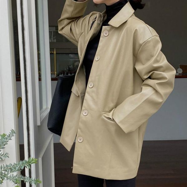 women's jackets women autumn khaki pu leather jacket coat button up overcoat belt full sleeve cardigan outerwear with pocket, Black;brown
women's jackets women autumn khaki pu leather jacket coat button up overcoat belt full sleeve cardigan outerwear with pocket, Black;brown