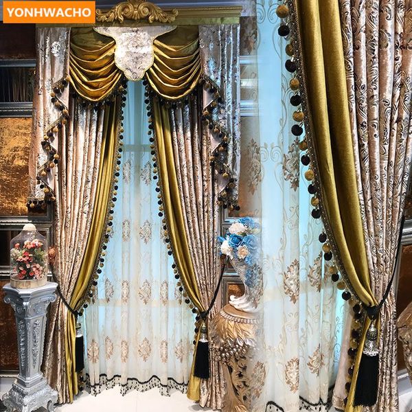 custom curtains living room bedroom european neo-classical damascus gold velvet cloth blackout curtain tulle valance drape b068
custom curtains living room bedroom european neo-classical damascus gold velvet cloth blackout curtain tulle valance drape b068
