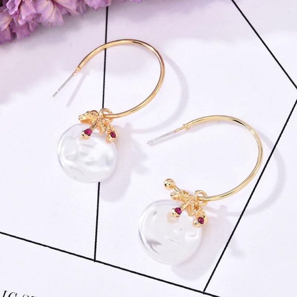 new pearl cherry leaf hoop cute fashion temperament earrings water drop draping women's party jewelry gift, Golden;silver
new pearl cherry leaf hoop cute fashion temperament earrings water drop draping women's party jewelry gift, Golden;silver