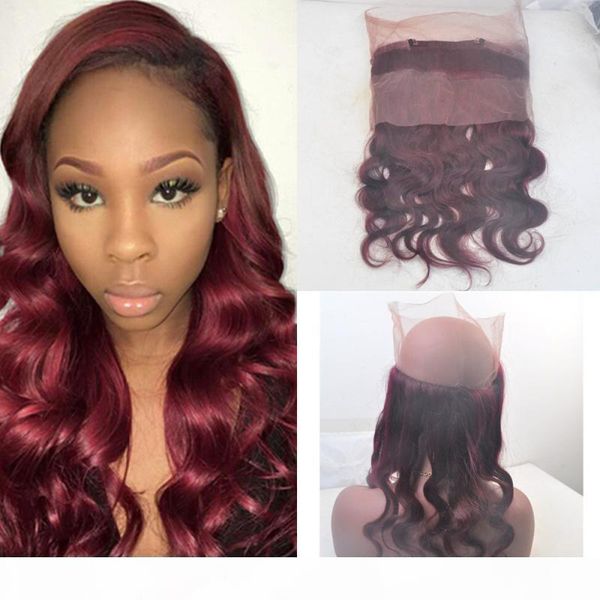 360 lace frontal size 22.5*4*2 lace band peruvian virgin remy human hair 99j burgundg color body wavy and full unprocessed, Black;brown
360 lace frontal size 22.5*4*2 lace band peruvian virgin remy human hair 99j burgundg color body wavy and full unprocessed, Black;brown