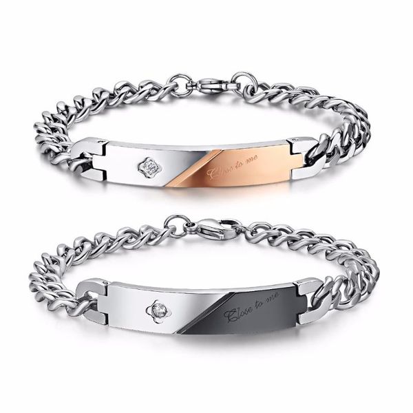2020 new fashion stainless steel close to me letter couple bracelets for men and women jewelry, Black
2020 new fashion stainless steel close to me letter couple bracelets for men and women jewelry, Black