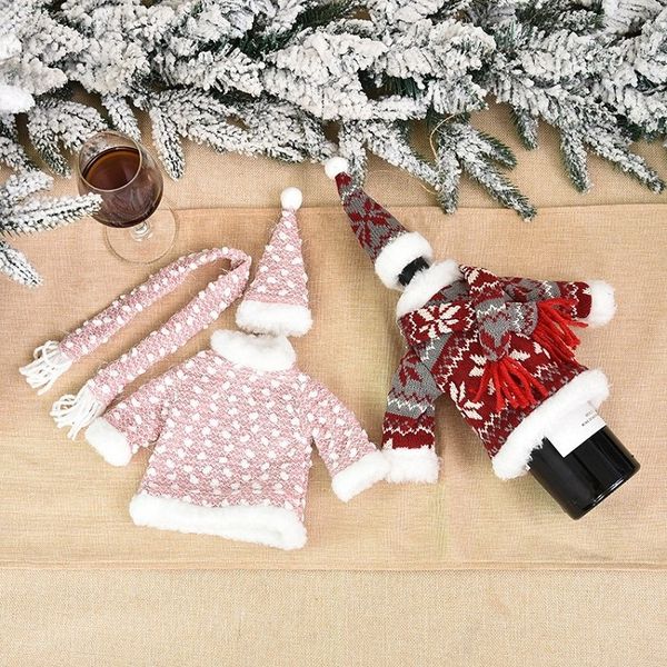 new christmas table decoration cloth art champagne wine bag knitting scarf clothing set christmas wine bottle cover t2i51574
new christmas table decoration cloth art champagne wine bag knitting scarf clothing set christmas wine bottle cover t2i51574