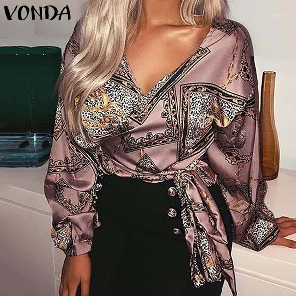 women's blouses & shirts vonda printed women blouse 2021 v neck long sleeve vintage lace up ladies shirt blusas mujer plus size1, White
women's blouses & shirts vonda printed women blouse 2021 v neck long sleeve vintage lace up ladies shirt blusas mujer plus size1, White