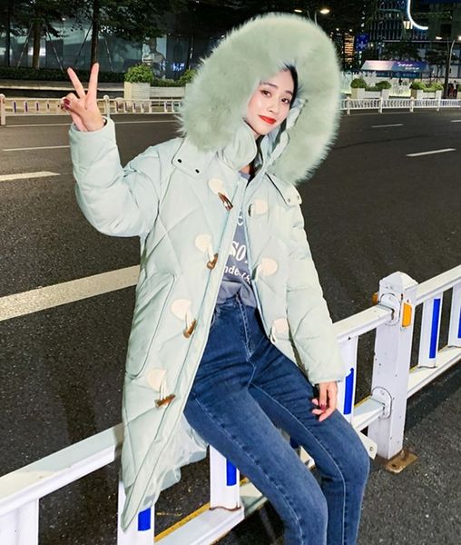 2020 winter designer luxury womens down jacket european american big fur collar loose hooded thickening fashion casual down jacket long coat, Black
2020 winter designer luxury womens down jacket european american big fur collar loose hooded thickening fashion casual down jacket long coat, Black