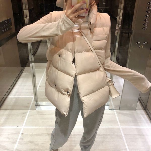 2020 winter sleeveless jacket women 3 colors autumn covered button casual warm outwear femme vest black female waistcoat 1023, Black;white
2020 winter sleeveless jacket women 3 colors autumn covered button casual warm outwear femme vest black female waistcoat 1023, Black;white