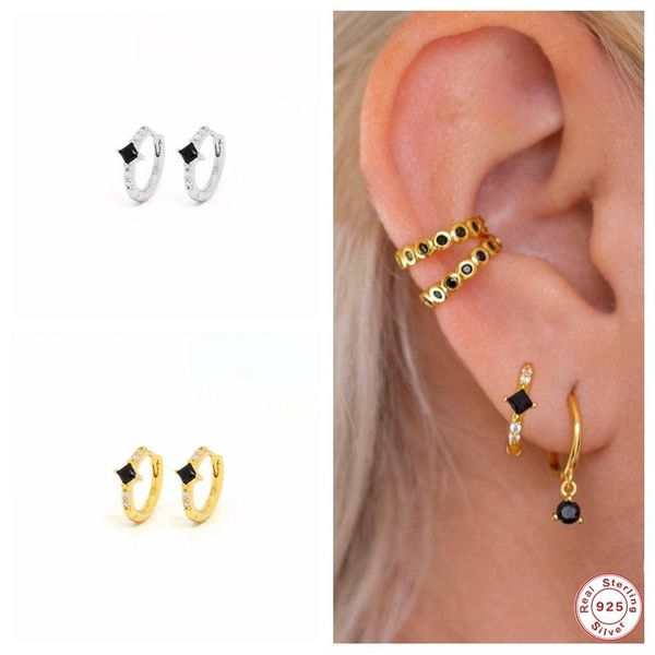 hoop & huggie luxury woman lovers' friends real 100% 925 sterling silver earrings for birthday engagement black zircon aretes pendiente, Golden;silver
hoop & huggie luxury woman lovers' friends real 100% 925 sterling silver earrings for birthday engagement black zircon aretes pendiente, Golden;silver