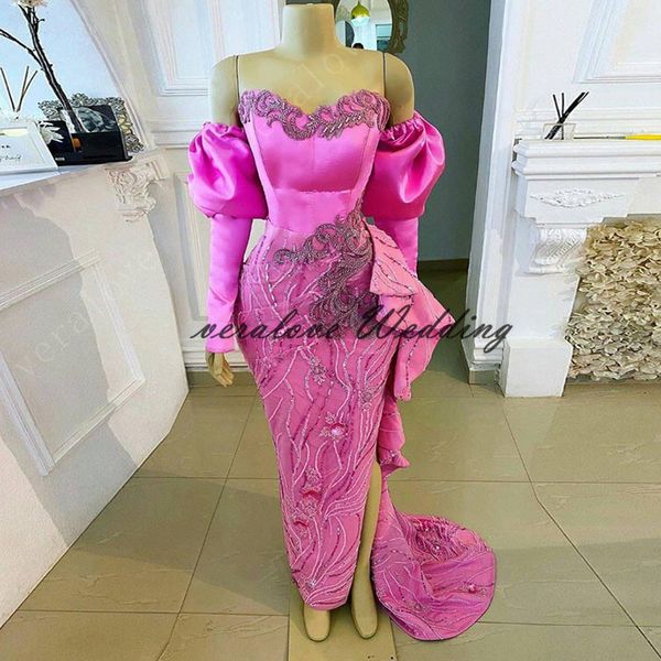 beads long sleeves prom dress mermaid off the shoulder side split african evening party wear vestidos de fiesta, Black
beads long sleeves prom dress mermaid off the shoulder side split african evening party wear vestidos de fiesta, Black