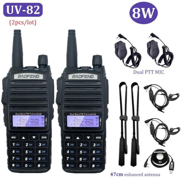 walkie talkie 2pcs 8w baofeng uv 82 two way radio station vhf/uhf ham cb transceiver amateur uv82 plus uv-82 for hunting
walkie talkie 2pcs 8w baofeng uv 82 two way radio station vhf/uhf ham cb transceiver amateur uv82 plus uv-82 for hunting