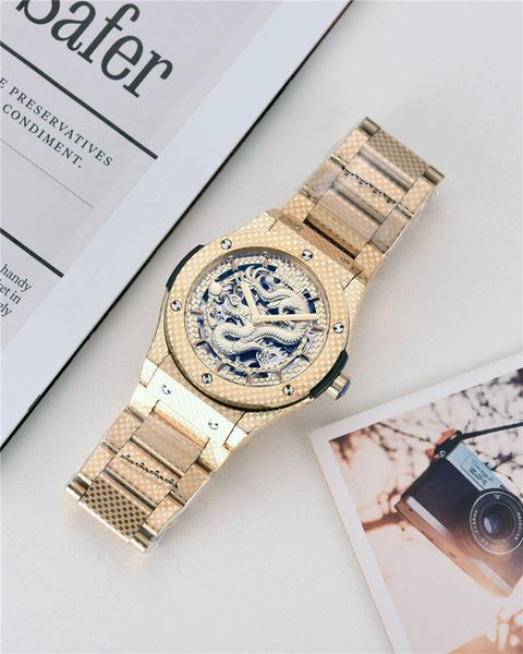 mens luxury mechanical watch skeleton automatic self-winding stainless steel watch dragon carved dial business waterproof wristwatch, Slivery;brown
mens luxury mechanical watch skeleton automatic self-winding stainless steel watch dragon carved dial business waterproof wristwatch, Slivery;brown